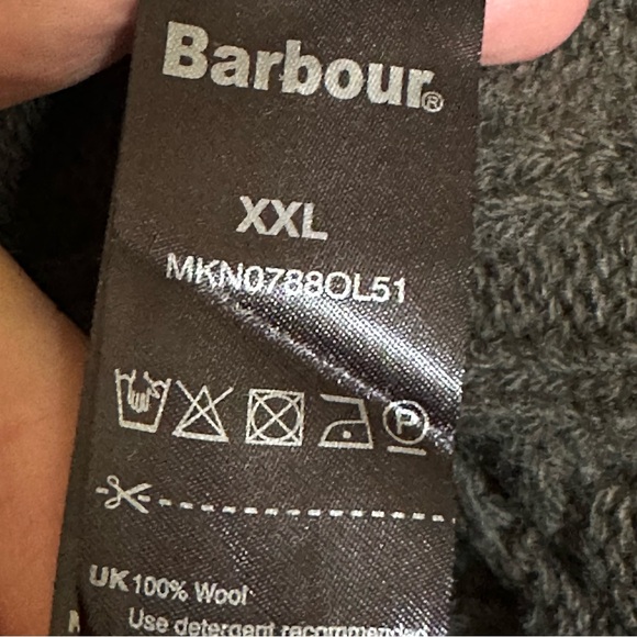 BARBOUR Oversized Slouchy Knit Crewneck Grandpa Dad Boyfriend Sweater Wool - Picture 10 of 11
